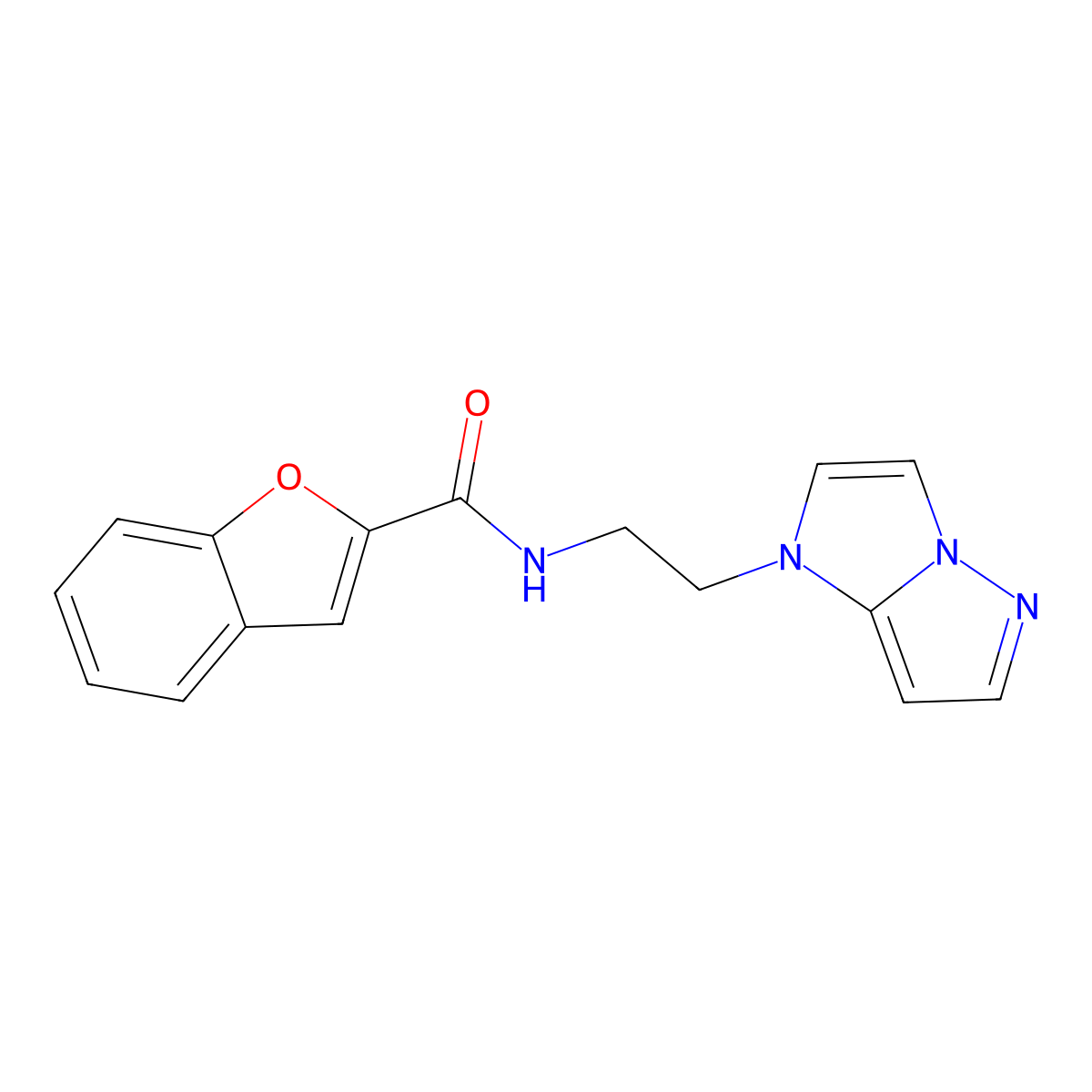 N-(2-(1H-imidazo[1,2-b]pyrazol-1-yl)ethyl)benzofuran-2-carboxamide molecular structure, CAS 1796965-38-2
