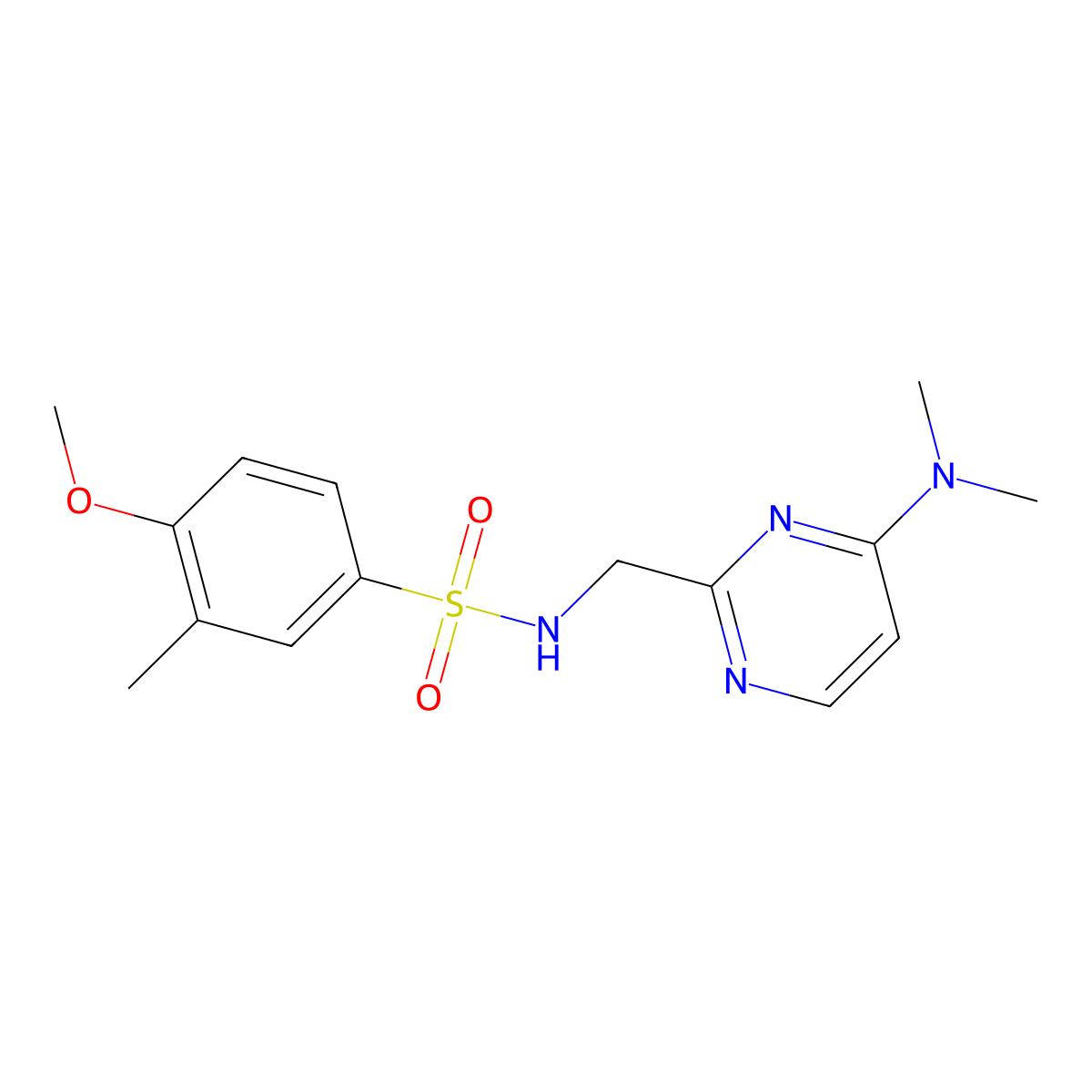 N-((4-(dimethylamino)pyrimidin-2-yl)methyl)-4-methoxy-3-methylbenzenesulfonamide molecular structure, CAS 1796965-45-1