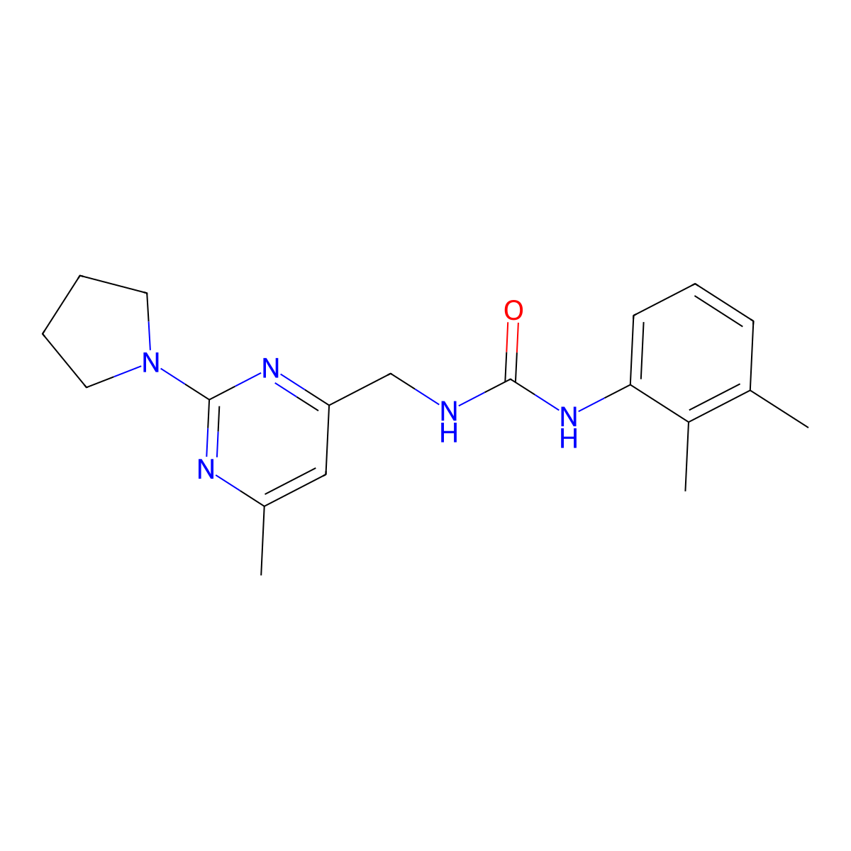 1-(2,3-Dimethylphenyl)-3-((6-methyl-2-(pyrrolidin-1-yl)pyrimidin-4-yl)methyl)urea molecular structure, CAS 1796965-91-7