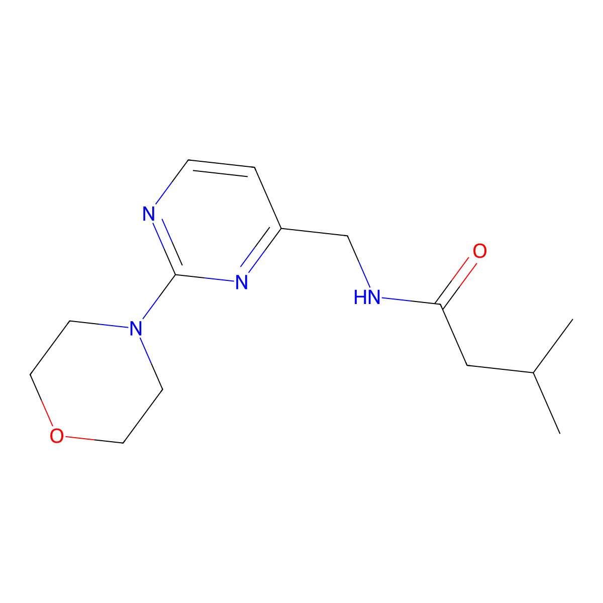 3-methyl-N-((2-morpholinopyrimidin-4-yl)methyl)butanamide molecular structure, CAS 1796966-01-2