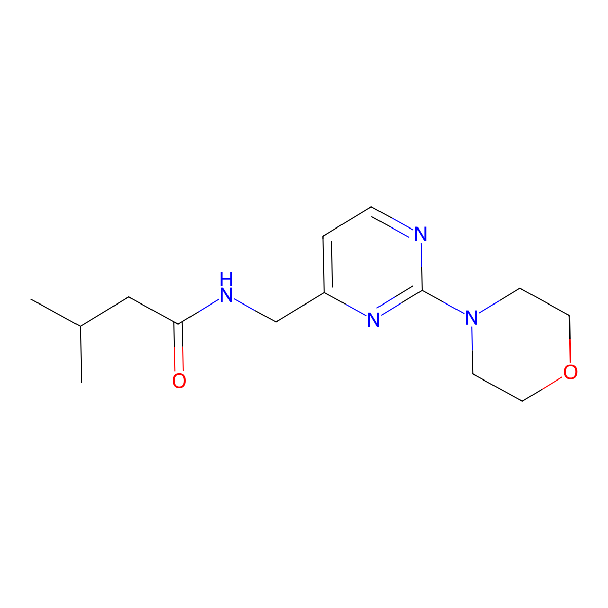 3-methyl-N-((2-morpholinopyrimidin-4-yl)methyl)butanamide molecular structure, CAS 1796966-01-2