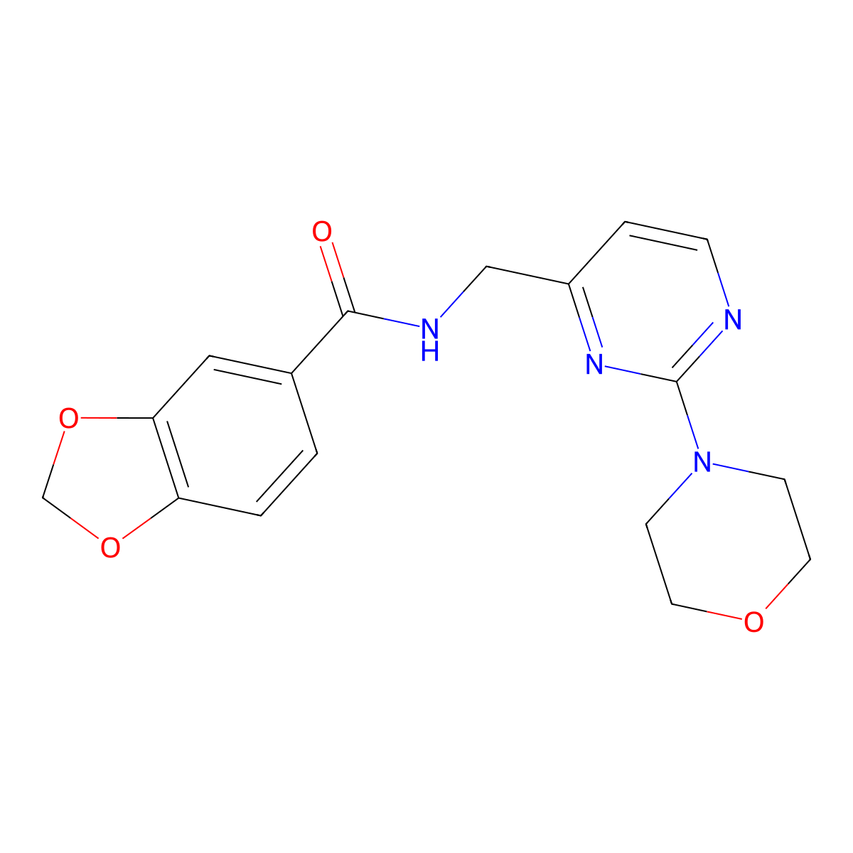 N-((2-morpholinopyrimidin-4-yl)methyl)benzo[d][1,3]dioxole-5-carboxamide molecular structure, CAS 1796966-09-0