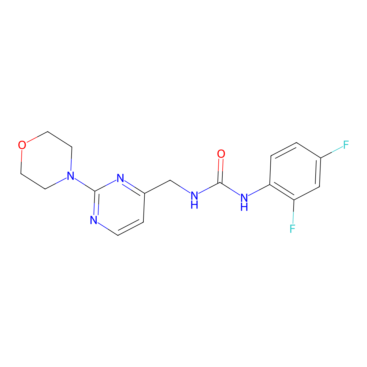 1-(2,4-Difluorophenyl)-3-((2-morpholinopyrimidin-4-yl)methyl)urea molecular structure, CAS 1796966-19-2