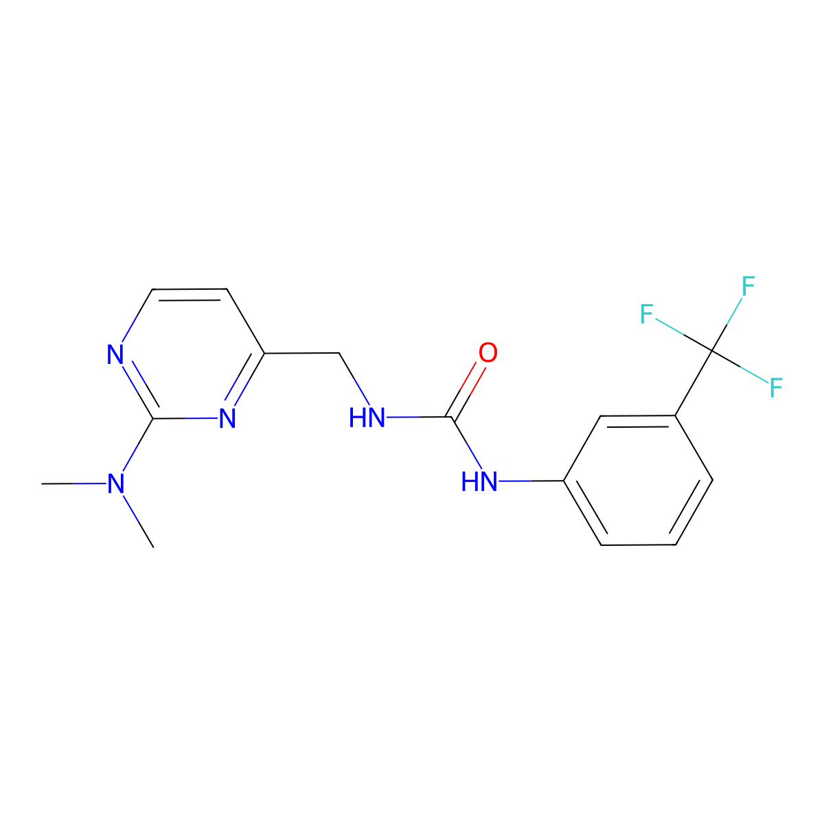1-((2-(Dimethylamino)pyrimidin-4-yl)methyl)-3-(3-(trifluoromethyl)phenyl)urea molecular structure, CAS 1796966-43-2