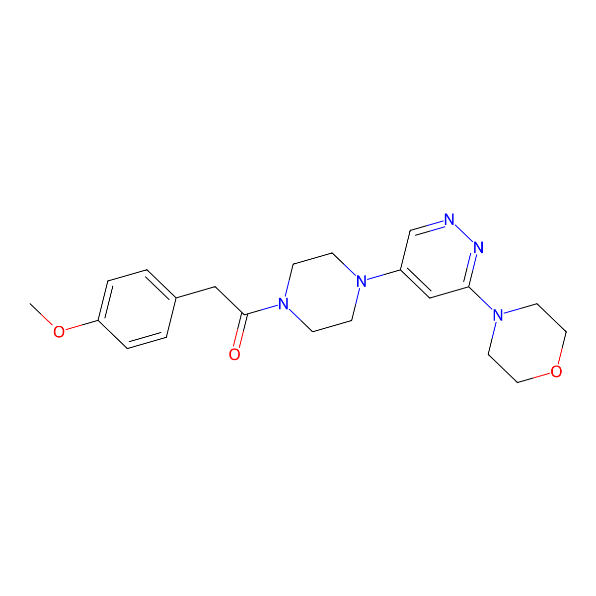 2-(4-Methoxyphenyl)-1-(4-(6-morpholinopyridazin-4-yl)piperazin-1-yl)ethanone molecular structure, CAS 1796966-55-6