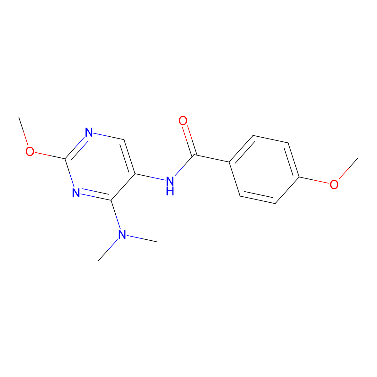 N-[4-(dimethylamino)-2-methoxypyrimidin-5-yl]-4-methoxybenzamide molecular structure, CAS 1796966-61-4