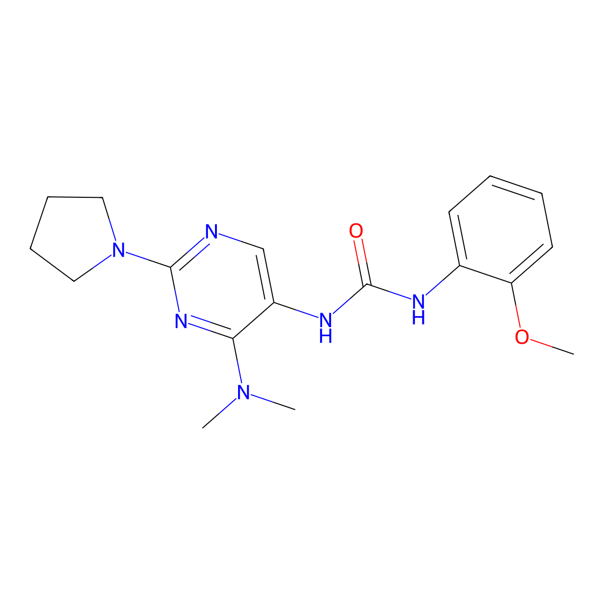 1-(4-(Dimethylamino)-2-(pyrrolidin-1-yl)pyrimidin-5-yl)-3-(2-methoxyphenyl)urea molecular structure, CAS 1796966-80-7