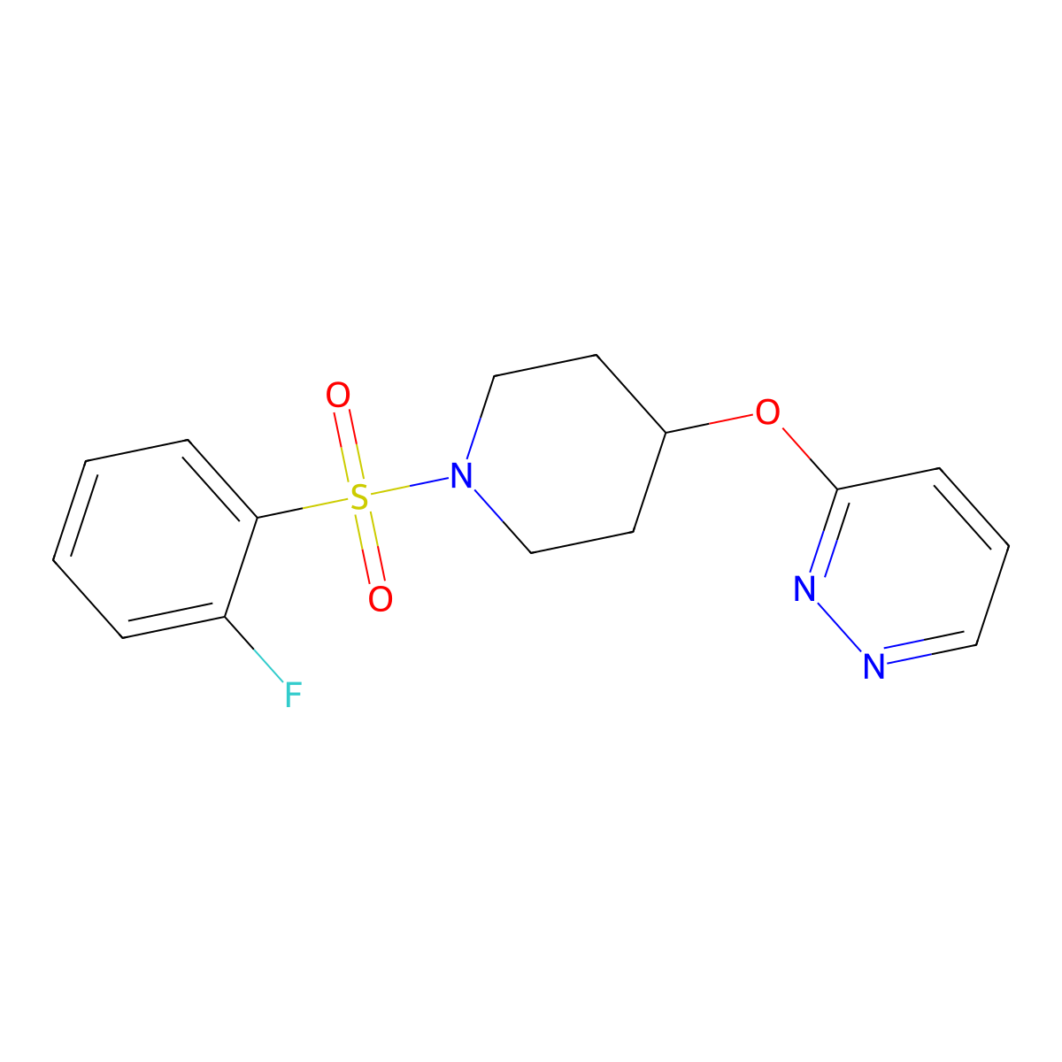 3-((1-((2-Fluorophenyl)sulfonyl)piperidin-4-yl)oxy)pyridazine molecular structure, CAS 1796968-97-2