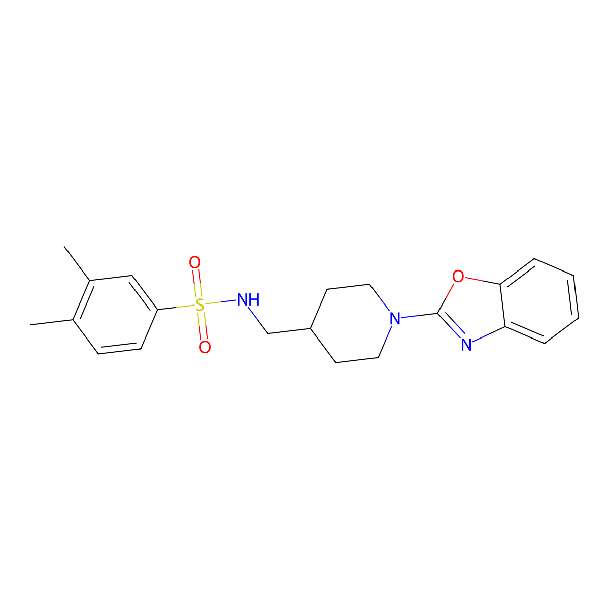 N-((1-(benzo[d]oxazol-2-yl)piperidin-4-yl)methyl)-3,4-dimethylbenzenesulfonamide molecular structure, CAS 1796969-13-5