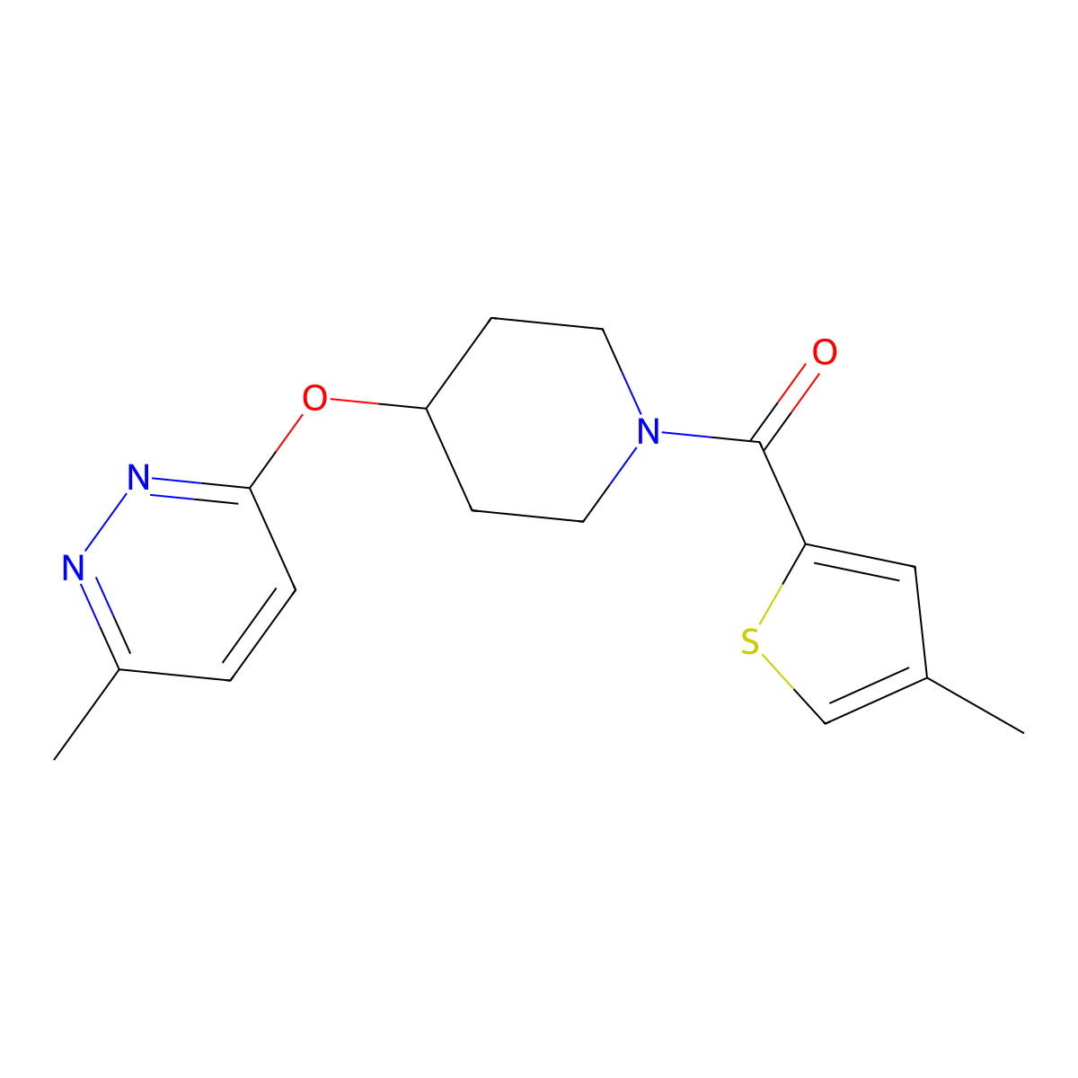 (4-((6-Methylpyridazin-3-yl)oxy)piperidin-1-yl)(4-methylthiophen-2-yl)methanone molecular structure, CAS 1796969-18-0