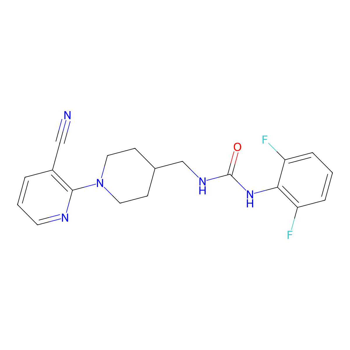 1-((1-(3-Cyanopyridin-2-yl)piperidin-4-yl)methyl)-3-(2,6-difluorophenyl)urea molecular structure, CAS 1796969-21-5