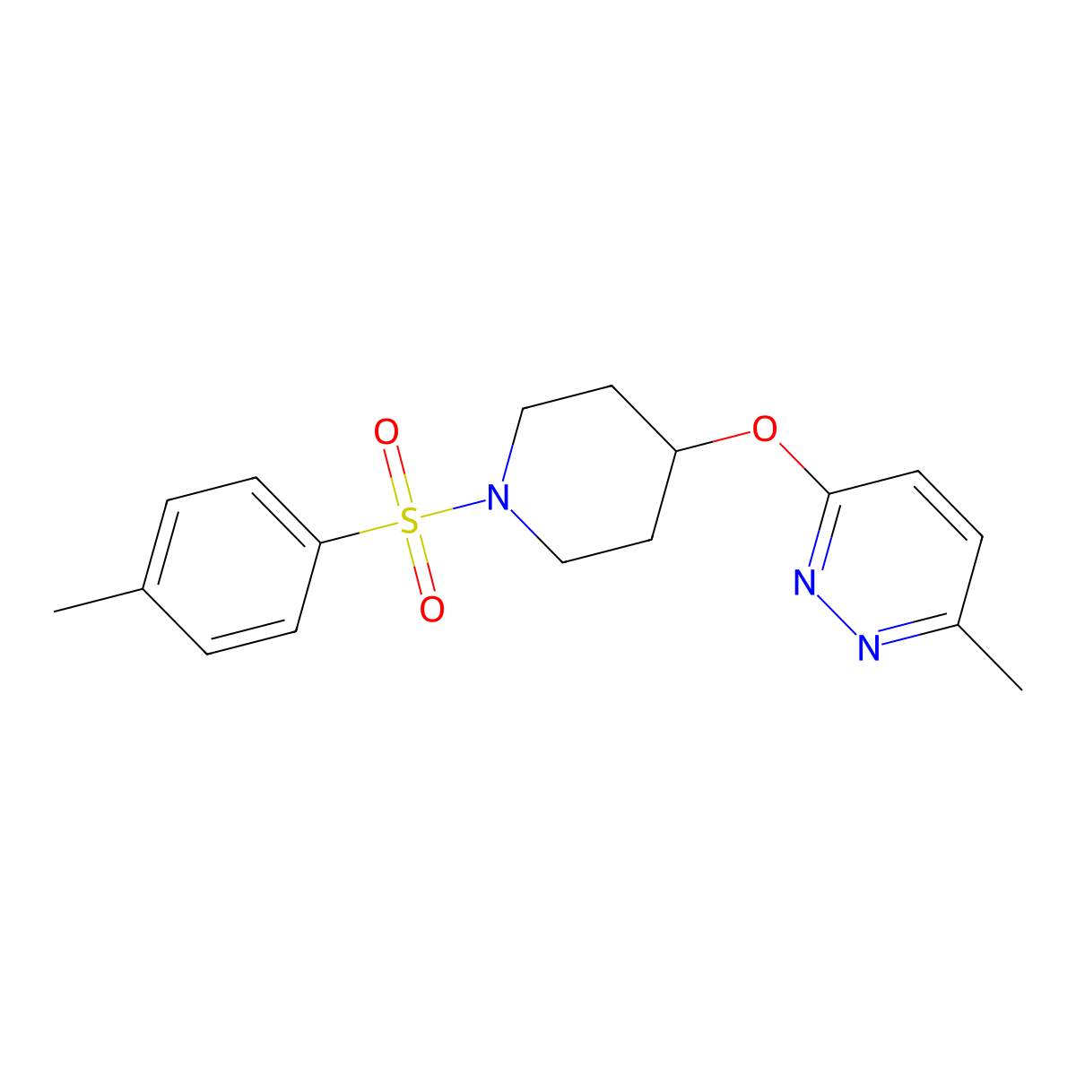 3-Methyl-6-((1-tosylpiperidin-4-yl)oxy)pyridazine molecular structure, CAS 1796969-25-9