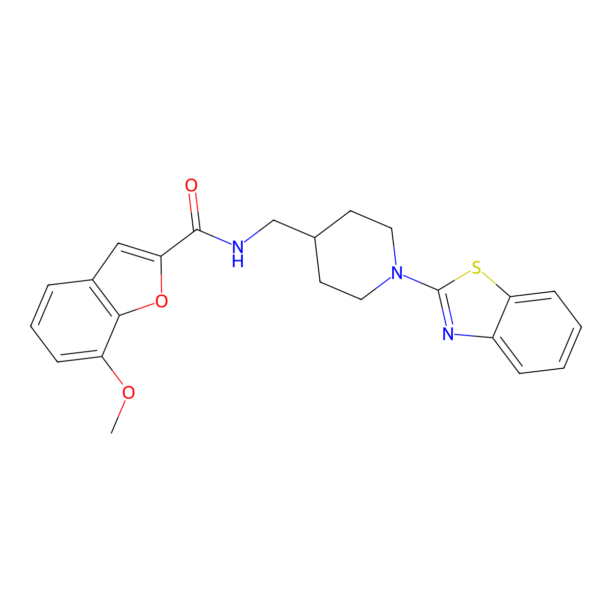 N-((1-(benzo[d]thiazol-2-yl)piperidin-4-yl)methyl)-7-methoxybenzofuran-2-carboxamide molecular structure, CAS 1796969-33-9
