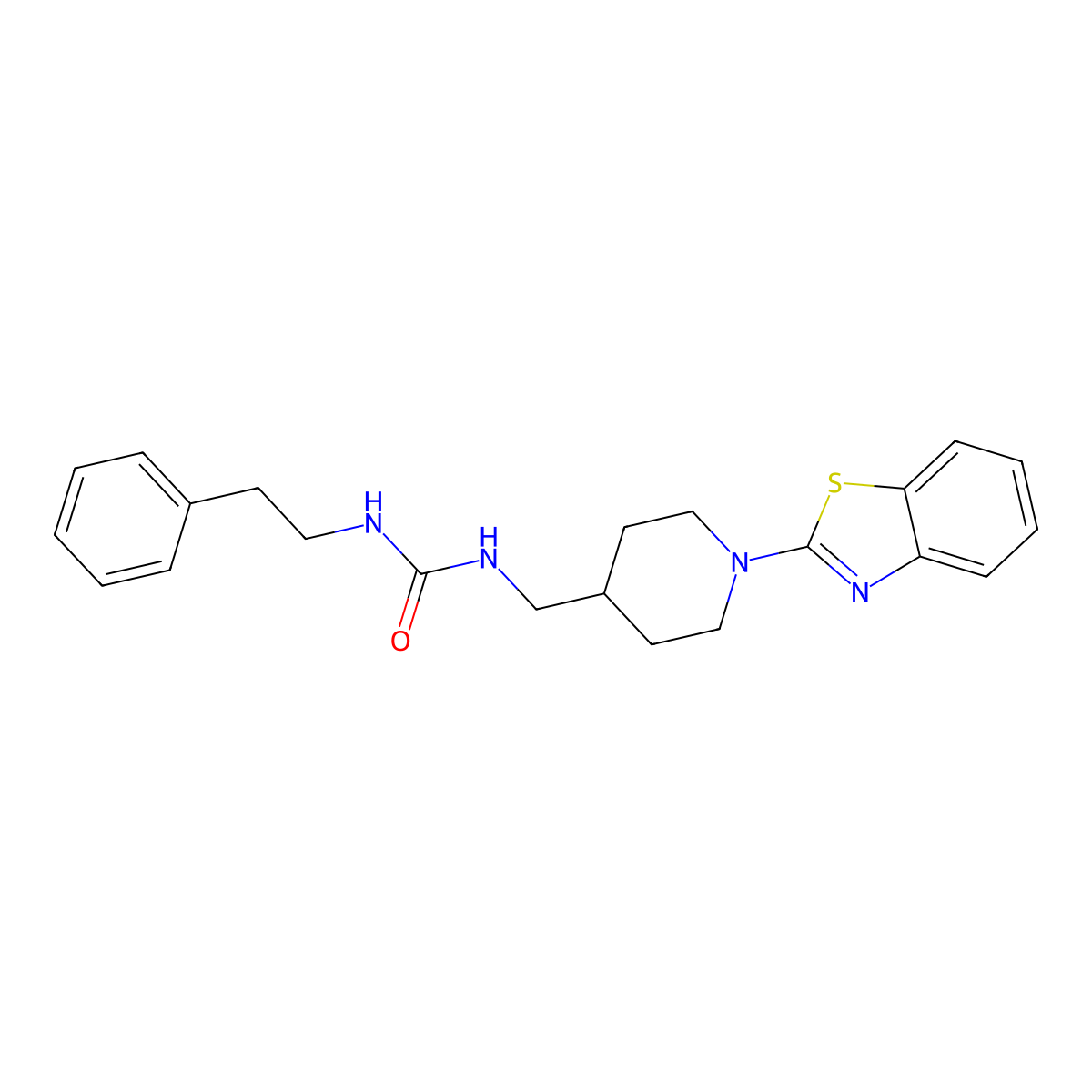 1-((1-(Benzo[d]thiazol-2-yl)piperidin-4-yl)methyl)-3-phenethylurea molecular structure, CAS 1796969-36-2