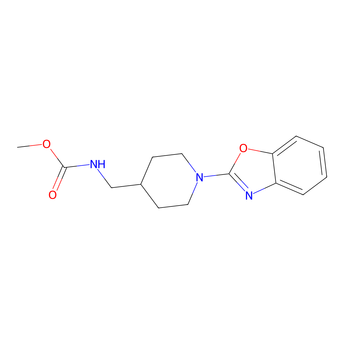 Methyl ((1-(benzo[d]oxazol-2-yl)piperidin-4-yl)methyl)carbamate molecular structure, CAS 1796969-38-4