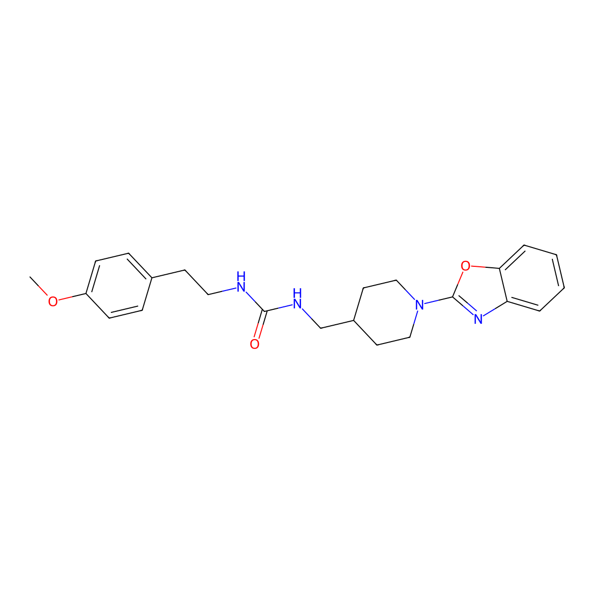 1-((1-(Benzo[d]oxazol-2-yl)piperidin-4-yl)methyl)-3-(4-methoxyphenethyl)urea molecular structure, CAS 1796969-53-3