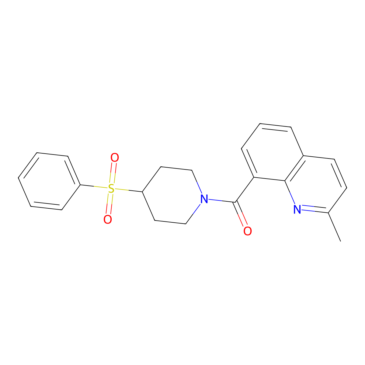 (2-Methylquinolin-8-yl)(4-(phenylsulfonyl)piperidin-1-yl)methanone molecular structure, CAS 1796969-56-6