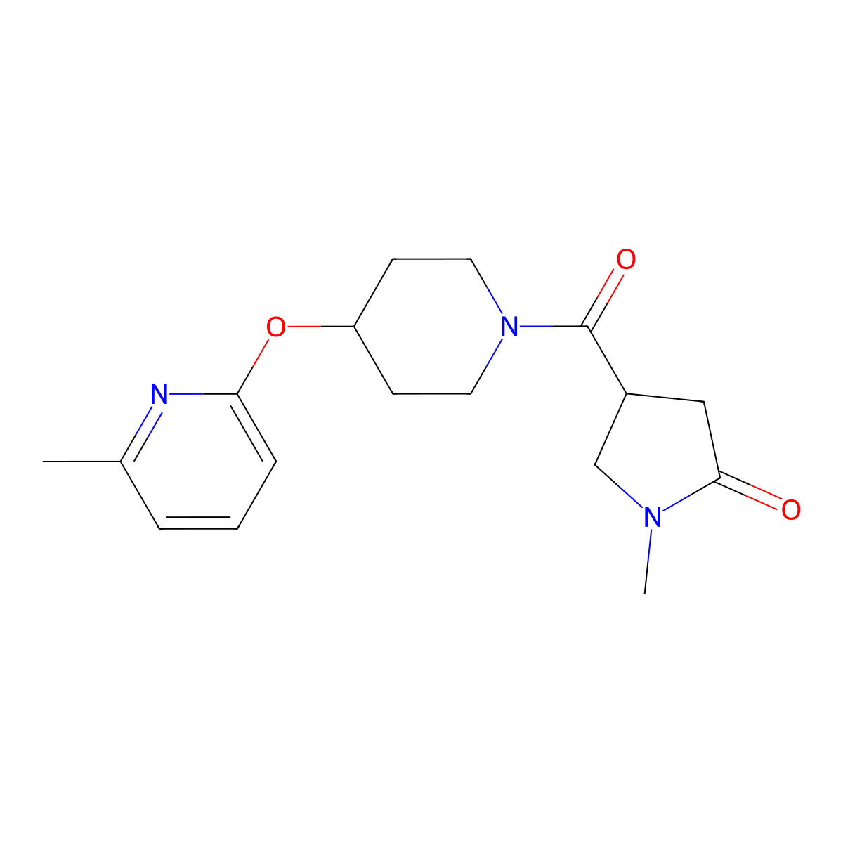 1-Methyl-4-(4-((6-methylpyridin-2-yl)oxy)piperidine-1-carbonyl)pyrrolidin-2-one molecular structure, CAS 1796969-57-7