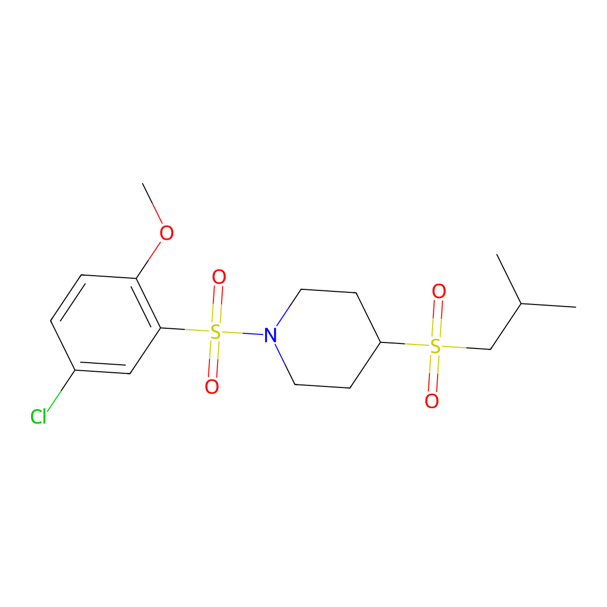 1-((5-Chloro-2-methoxyphenyl)sulfonyl)-4-(isobutylsulfonyl)piperidine molecular structure, CAS 1796969-77-1