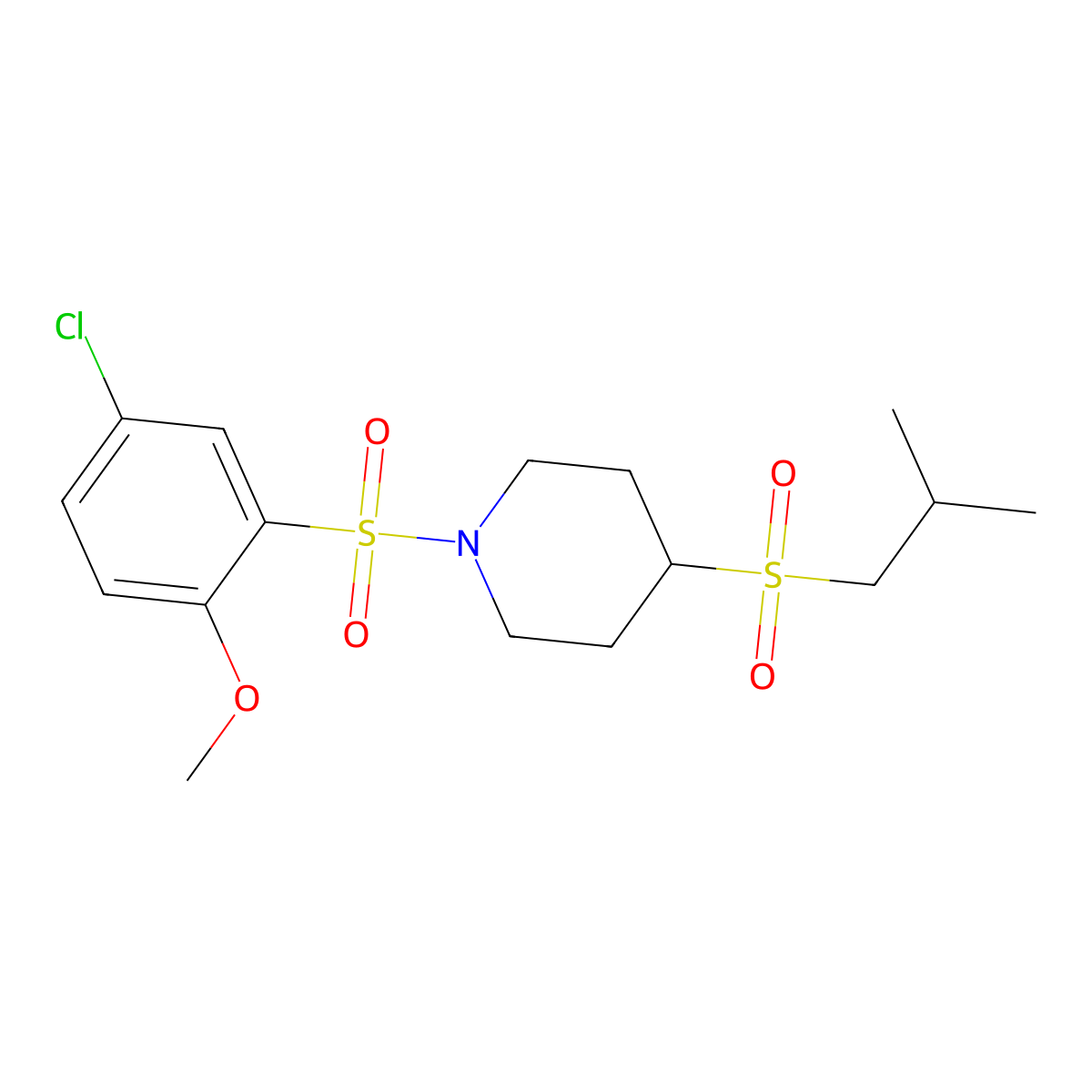 1-((5-Chloro-2-methoxyphenyl)sulfonyl)-4-(isobutylsulfonyl)piperidine molecular structure, CAS 1796969-77-1