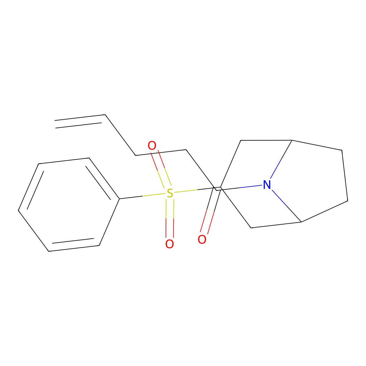 1-((1R,5S)-3-(phenylsulfonyl)-8-azabicyclo[3.2.1]octan-8-yl)pent-4-en-1-one molecular structure, CAS 1796969-81-7