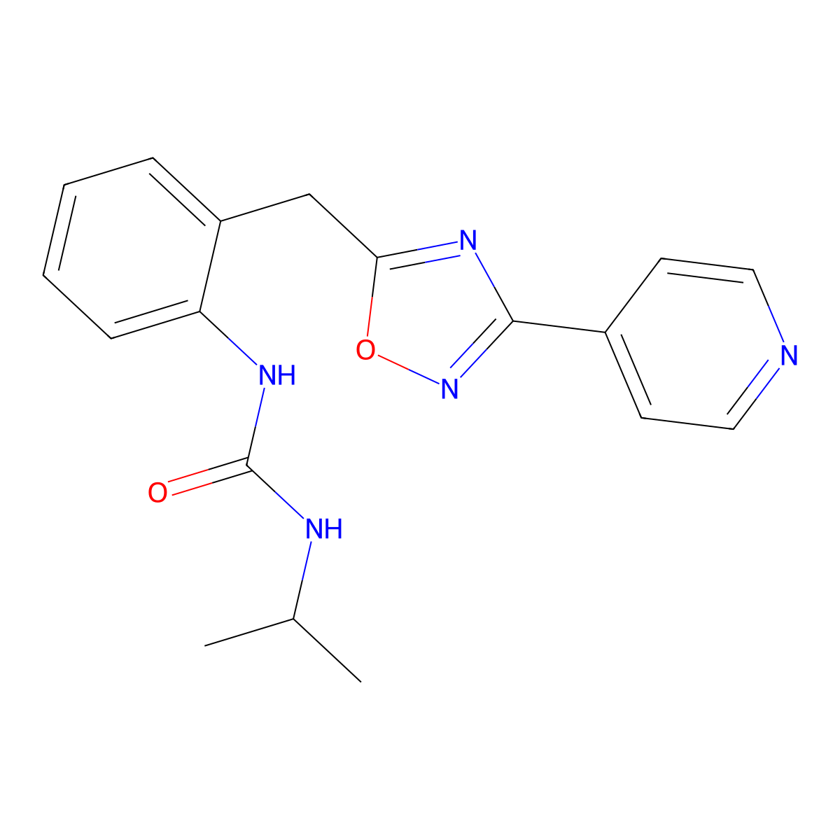 1-Isopropyl-3-(2-((3-(pyridin-4-yl)-1,2,4-oxadiazol-5-yl)methyl)phenyl)urea molecular structure, CAS 1796969-95-3