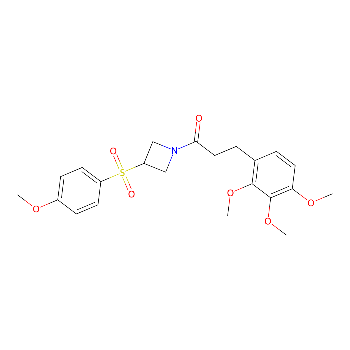 1-(3-((4-Methoxyphenyl)sulfonyl)azetidin-1-yl)-3-(2,3,4-trimethoxyphenyl)propan-1-one molecular structure, CAS 1796970-13-2