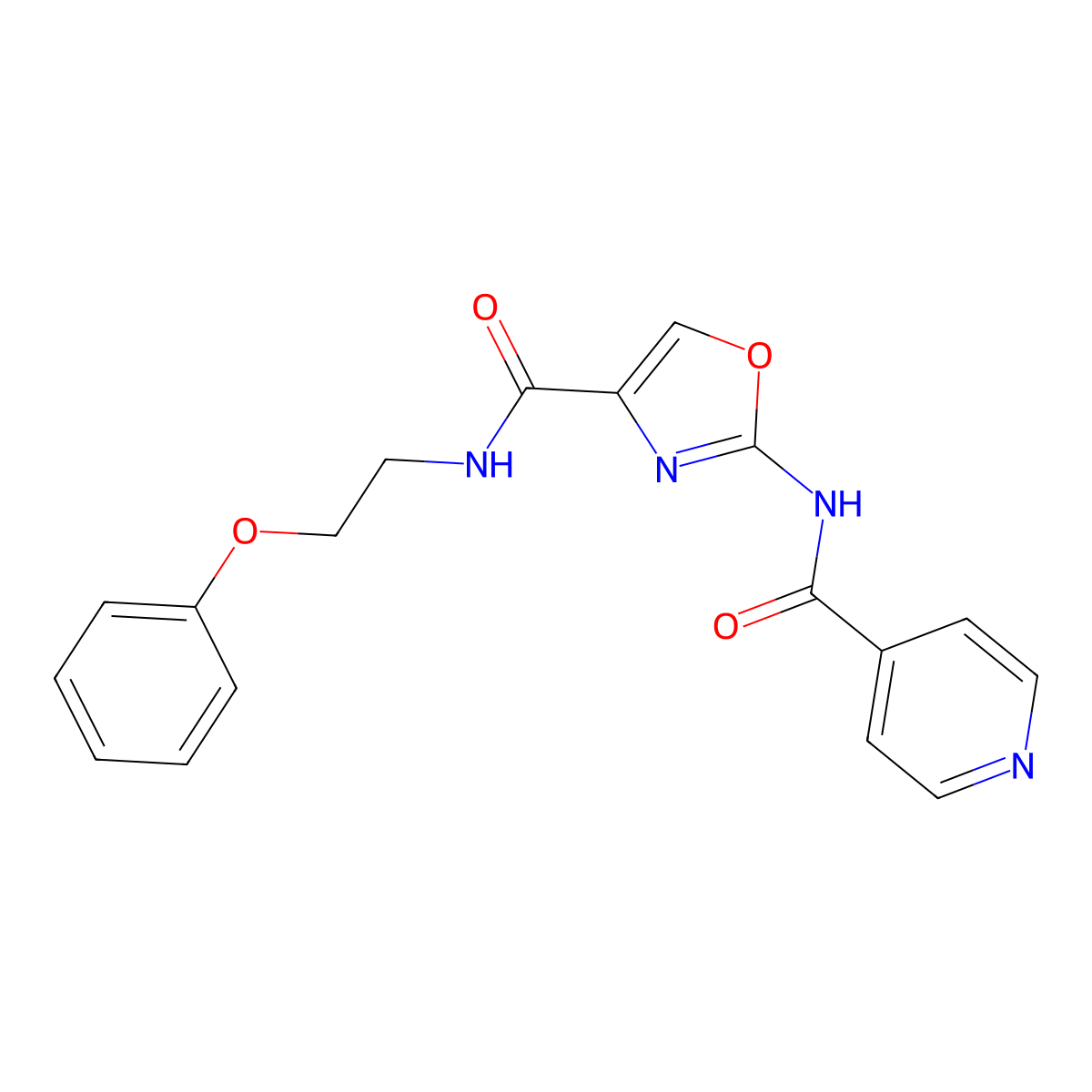 2-(isonicotinamido)-N-(2-phenoxyethyl)oxazole-4-carboxamide molecular structure, CAS 1796970-21-2