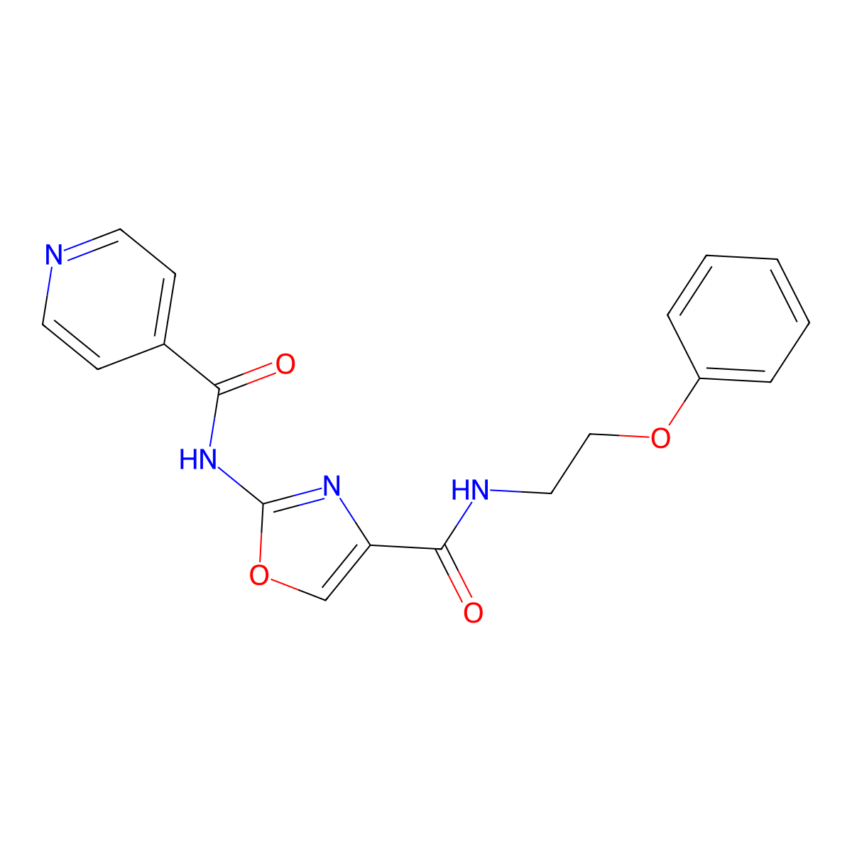 2-(isonicotinamido)-N-(2-phenoxyethyl)oxazole-4-carboxamide molecular structure, CAS 1796970-21-2