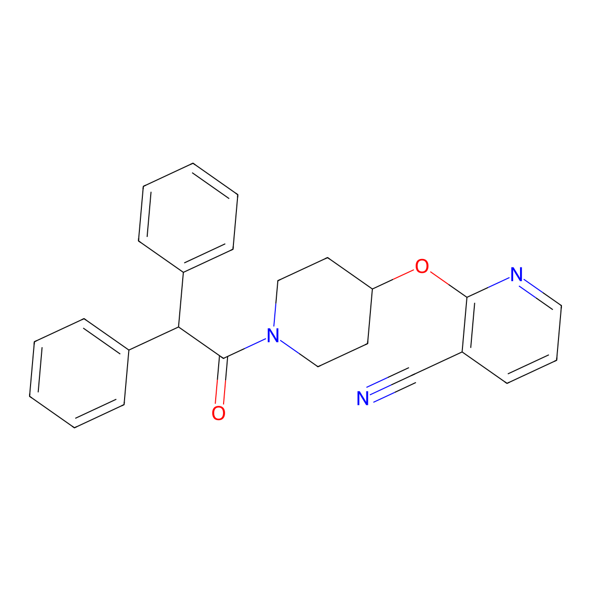 2-((1-(2,2-Diphenylacetyl)piperidin-4-yl)oxy)nicotinonitrile molecular structure, CAS 1796970-23-4