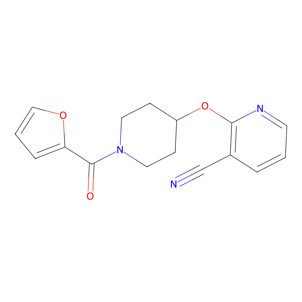 2-((1-(Furan-2-carbonyl)piperidin-4-yl)oxy)nicotinonitrile molecular structure, CAS 1796970-27-8