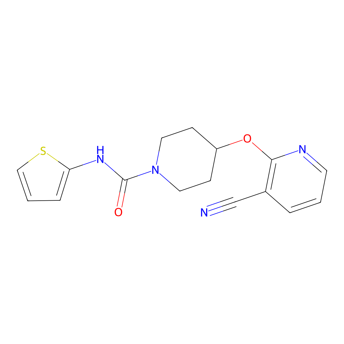 4-[(3-Cyanopyridin-2-YL)oxy]-N-(thiophen-2-YL)piperidine-1-carboxamide molecular structure, CAS 1796970-31-4
