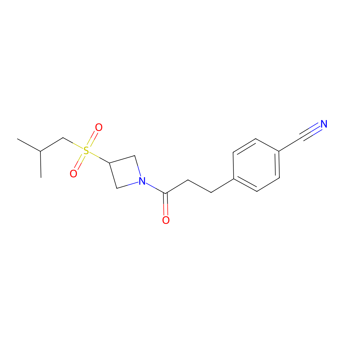 4-(3-(3-(Isobutylsulfonyl)azetidin-1-yl)-3-oxopropyl)benzonitrile molecular structure, CAS 1796970-35-8