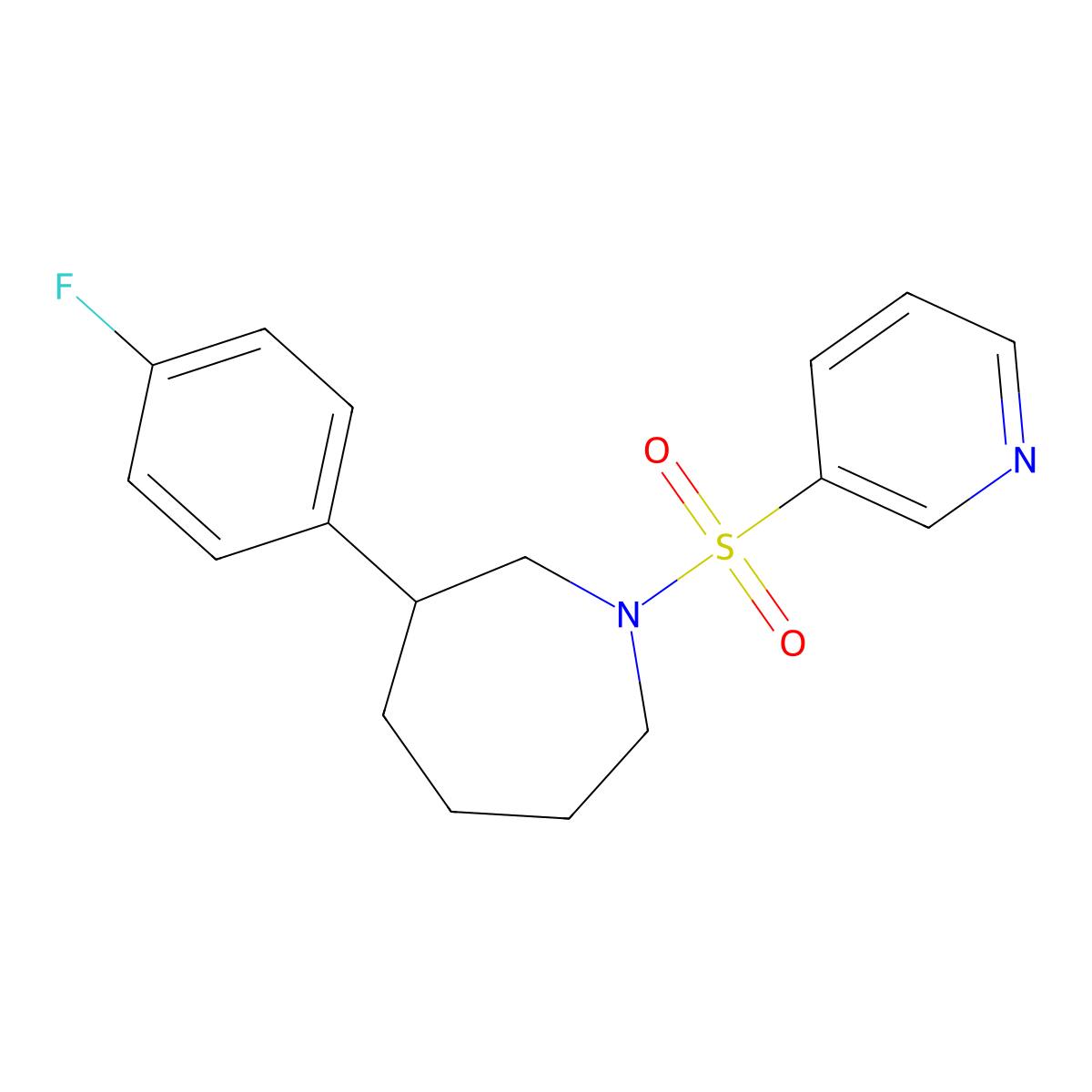 3-(4-Fluorophenyl)-1-(pyridin-3-ylsulfonyl)azepane molecular structure, CAS 1796970-36-9