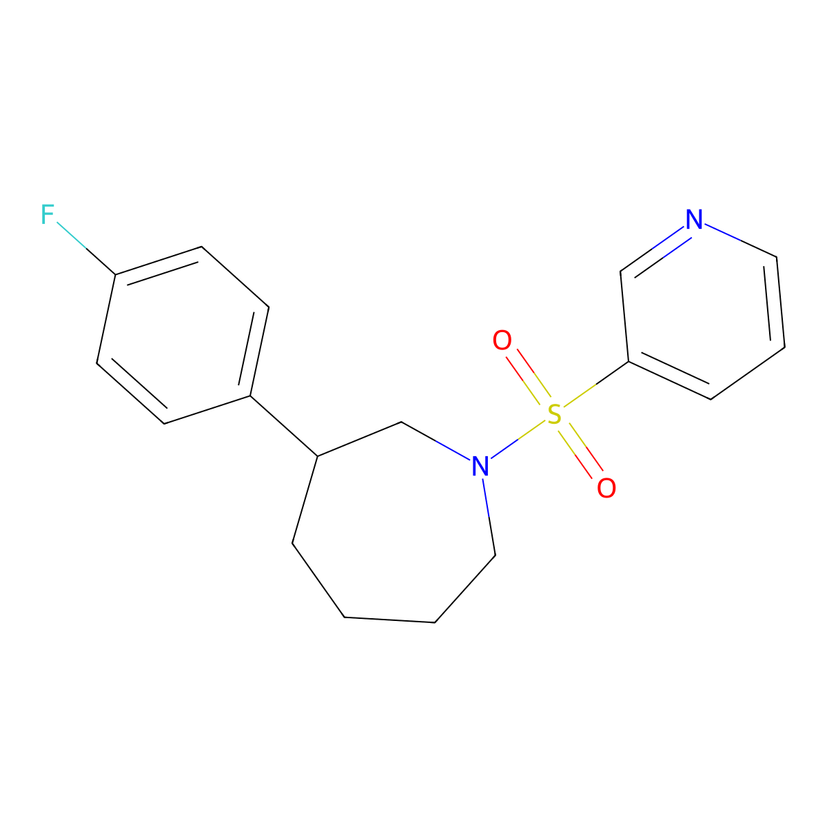 3-(4-Fluorophenyl)-1-(pyridin-3-ylsulfonyl)azepane molecular structure, CAS 1796970-36-9