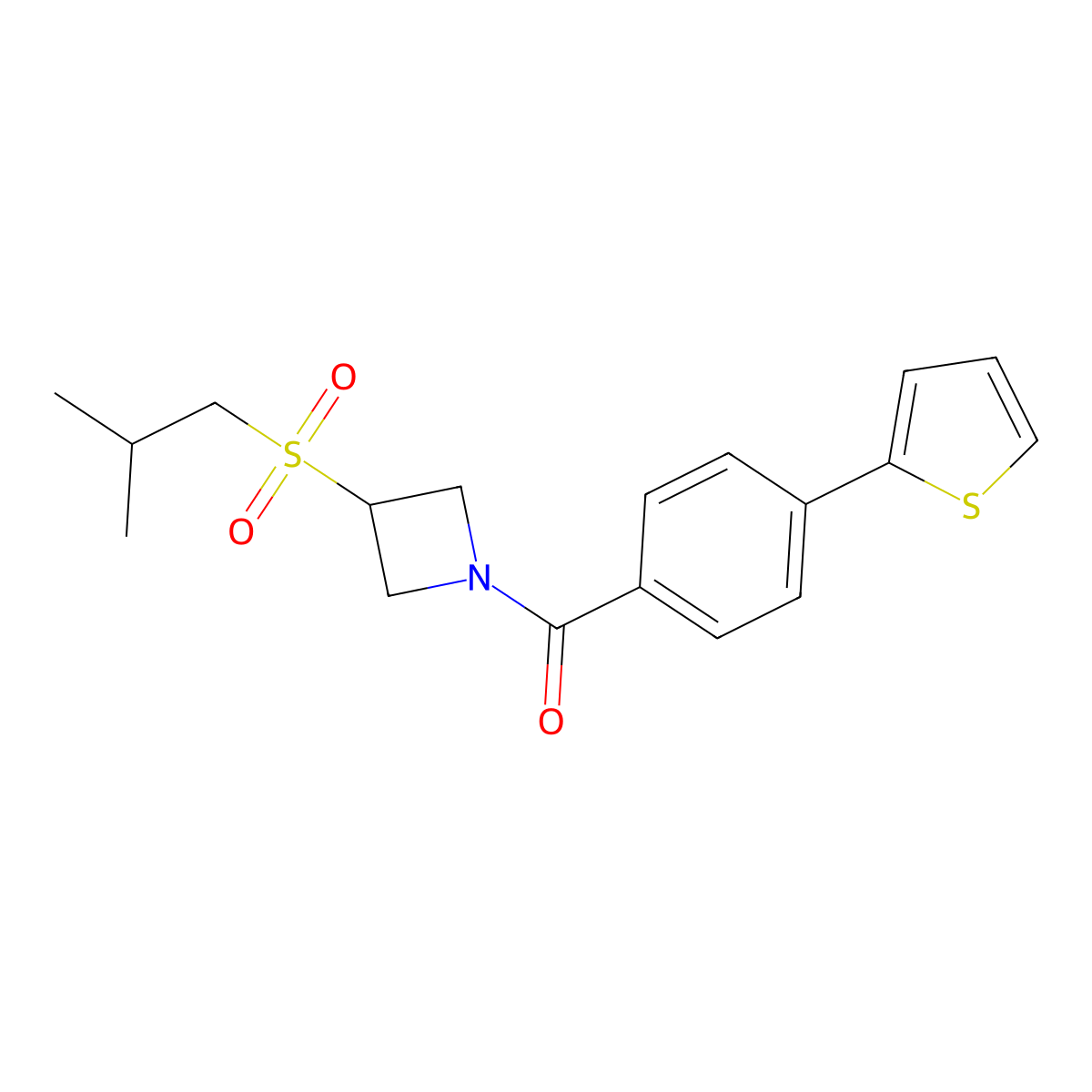 (3-(Isobutylsulfonyl)azetidin-1-yl)(4-(thiophen-2-yl)phenyl)methanone molecular structure, CAS 1796970-38-1