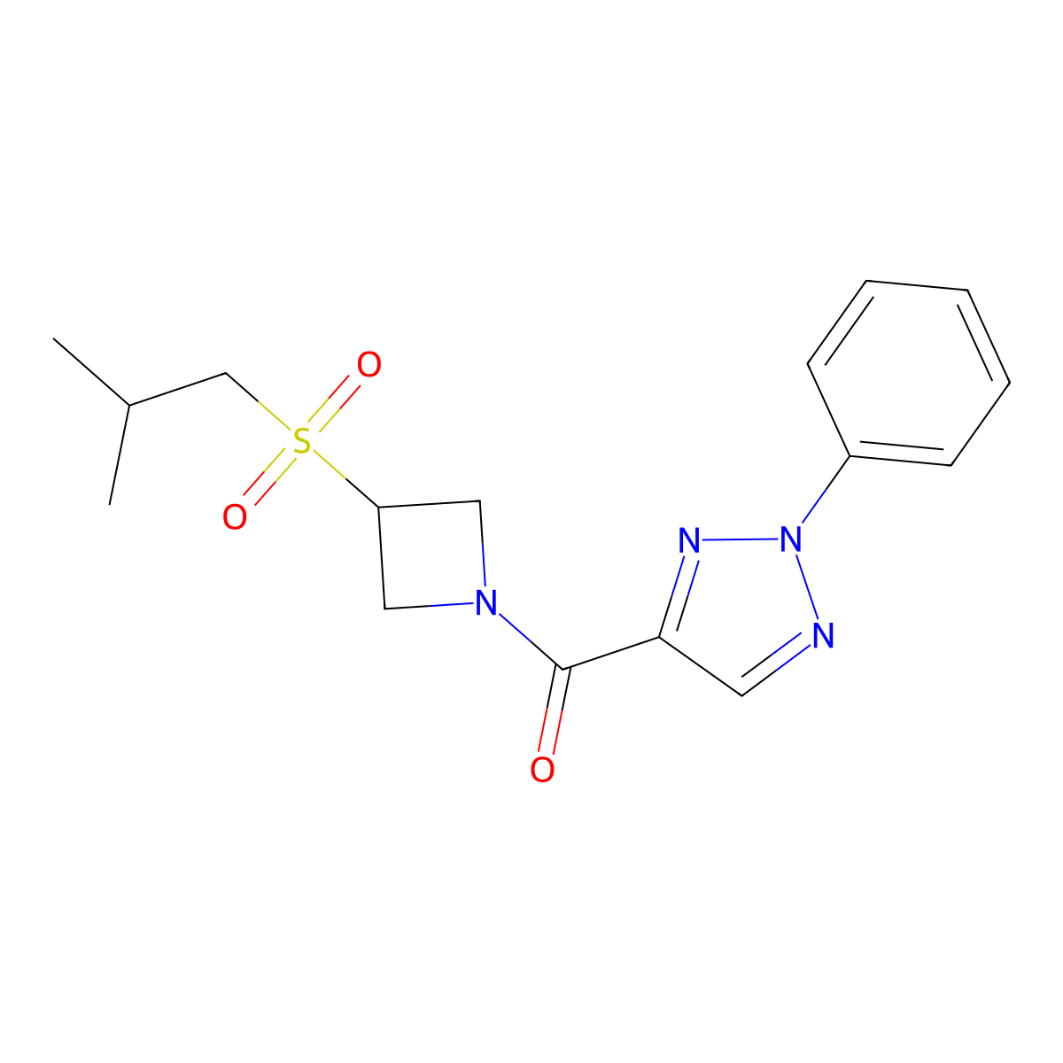 (3-(isobutylsulfonyl)azetidin-1-yl)(2-phenyl-2H-1,2,3-triazol-4-yl)methanone molecular structure, CAS 1796970-40-5