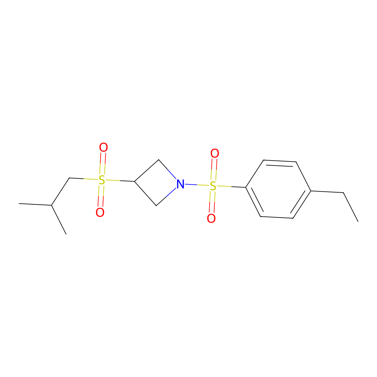 1-((4-Ethylphenyl)sulfonyl)-3-(isobutylsulfonyl)azetidine molecular structure, CAS 1796970-46-1