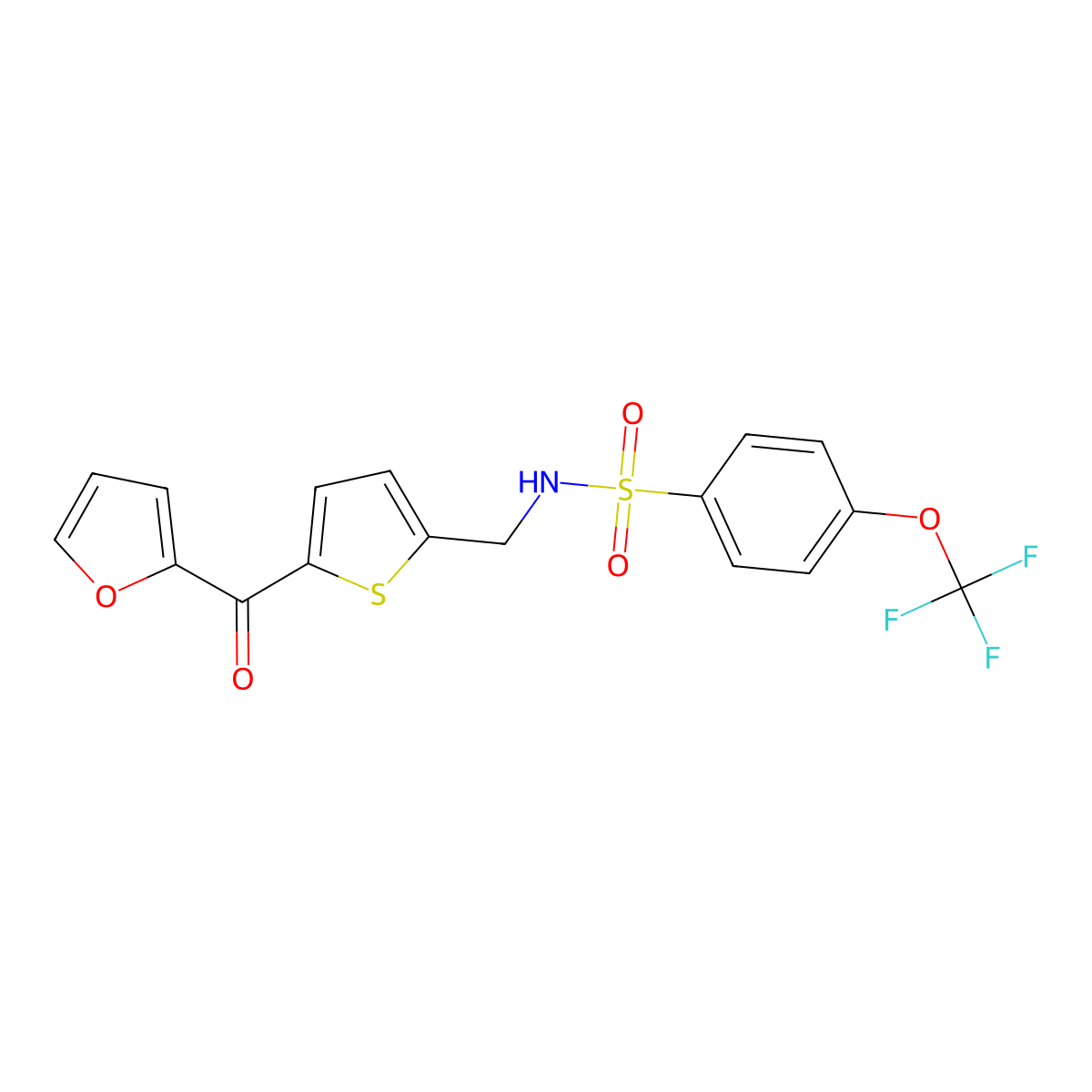 N-((5-(furan-2-carbonyl)thiophen-2-yl)methyl)-4-(trifluoromethoxy)benzenesulfonamide molecular structure, CAS 1796970-47-2