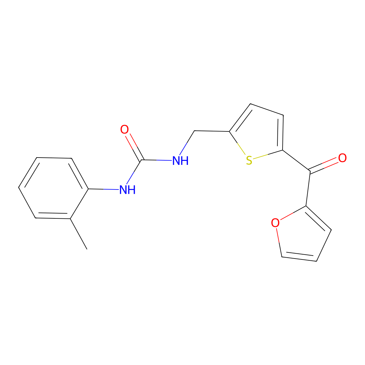 1-((5-(Furan-2-carbonyl)thiophen-2-yl)methyl)-3-(o-tolyl)urea molecular structure, CAS 1796970-53-0