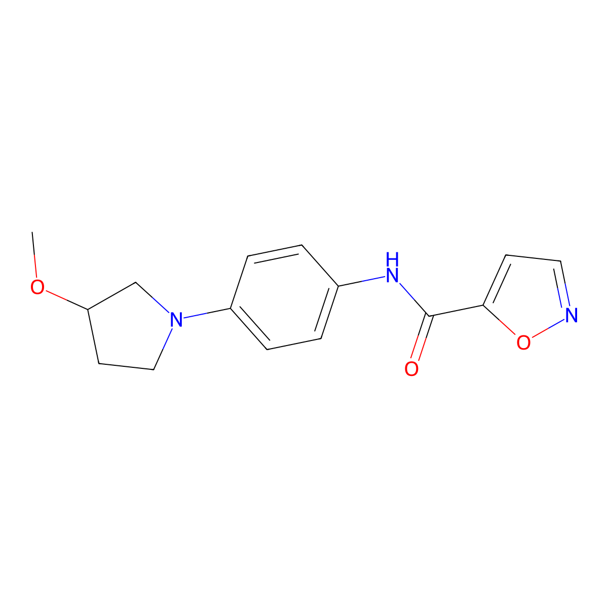 N-(4-(3-methoxypyrrolidin-1-yl)phenyl)isoxazole-5-carboxamide molecular structure, CAS 1796970-67-6
