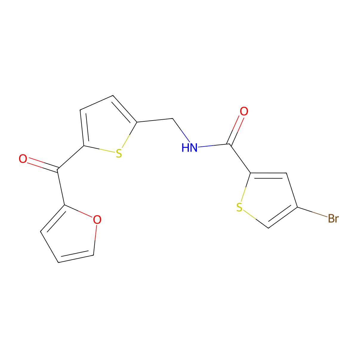 4-bromo-N-((5-(furan-2-carbonyl)thiophen-2-yl)methyl)thiophene-2-carboxamide molecular structure, CAS 1796970-68-7