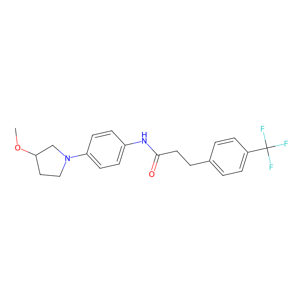 N-[4-(3-Methoxypyrrolidin-1-YL)phenyl]-3-[4-(trifluoromethyl)phenyl]propanamide molecular structure, CAS 1796970-73-4