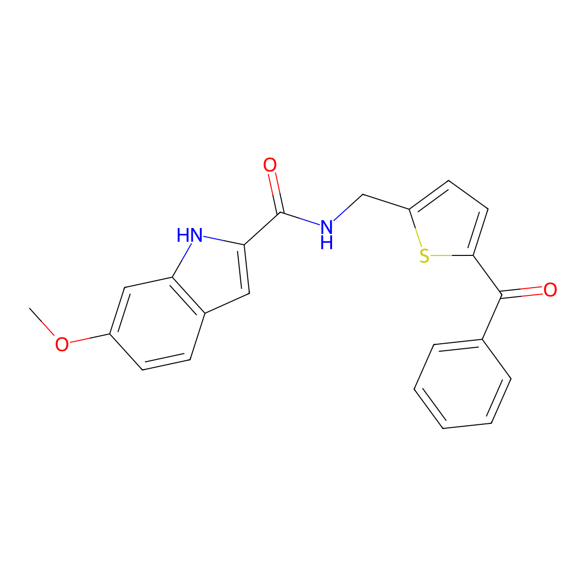 N-[(5-benzoylthiophen-2-yl)methyl]-6-methoxy-1H-indole-2-carboxamide molecular structure, CAS 1796970-74-5