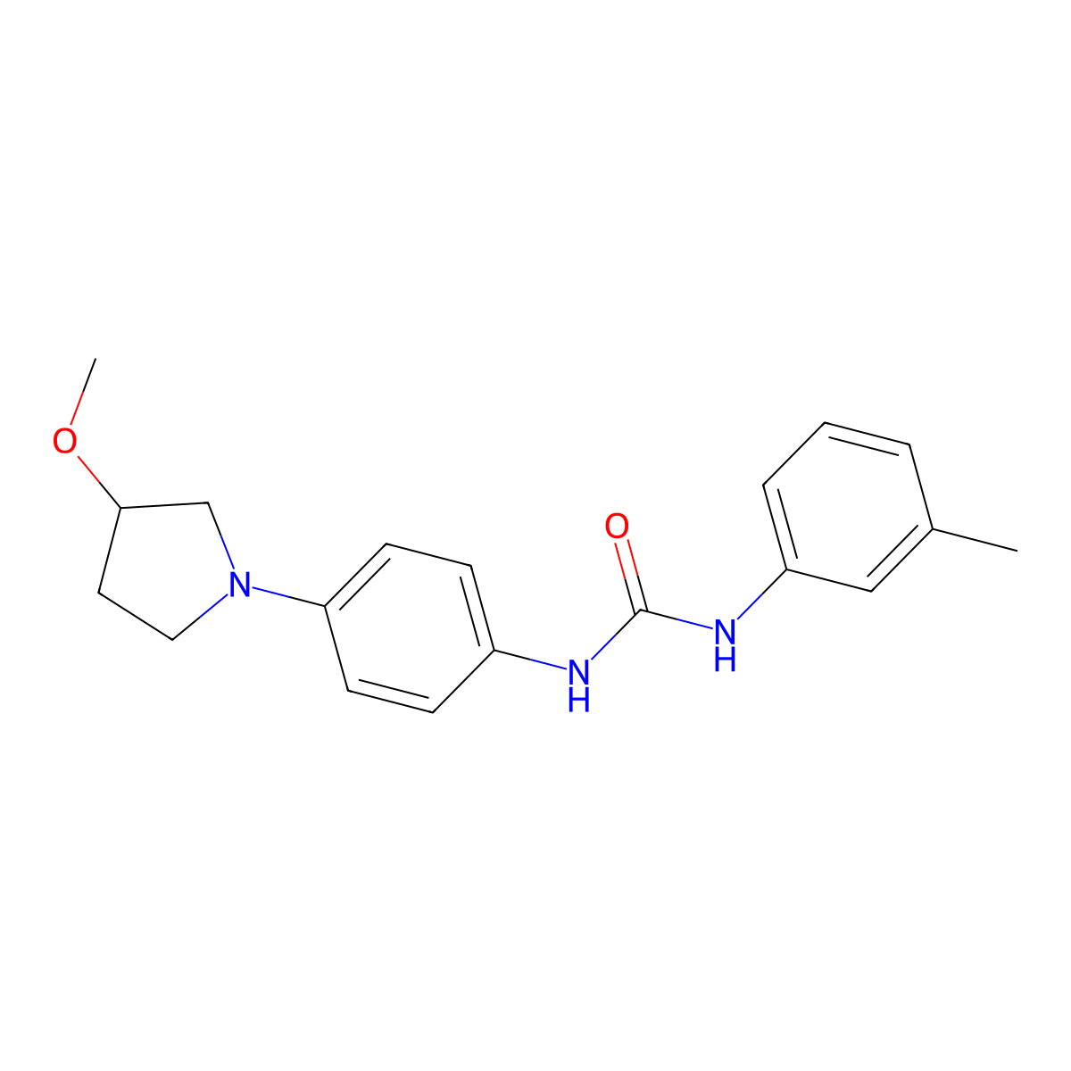 1-(4-(3-Methoxypyrrolidin-1-yl)phenyl)-3-(m-tolyl)urea molecular structure, CAS 1796970-77-8