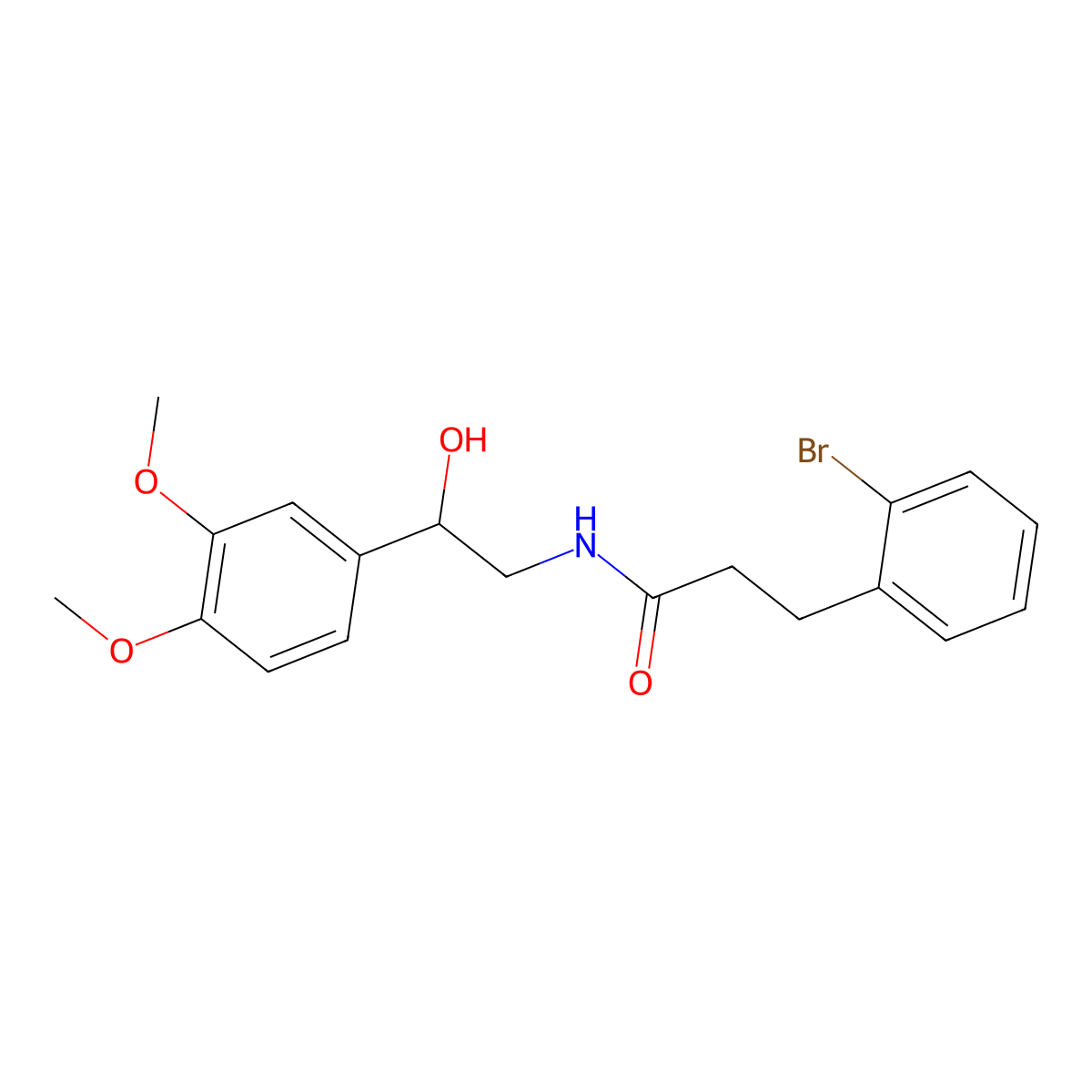 3-(2-bromophenyl)-N-[2-(3,4-dimethoxyphenyl)-2-hydroxyethyl]propanamide molecular structure, CAS 1796970-79-0