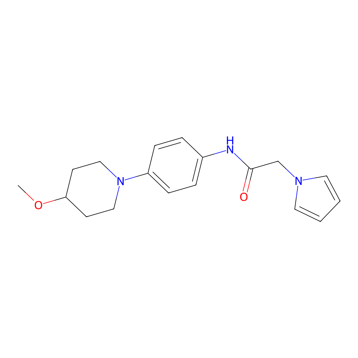 N-(4-(4-methoxypiperidin-1-yl)phenyl)-2-(1H-pyrrol-1-yl)acetamide molecular structure, CAS 1796970-82-5