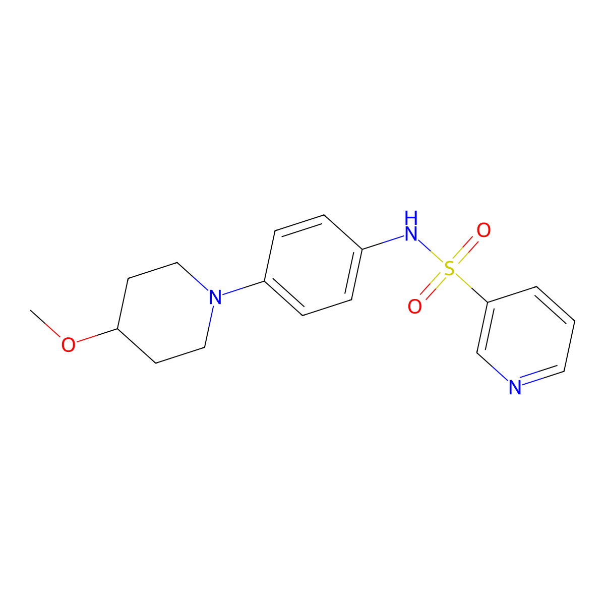 N-[4-(4-methoxypiperidin-1-yl)phenyl]pyridine-3-sulfonamide molecular structure, CAS 1796970-88-1