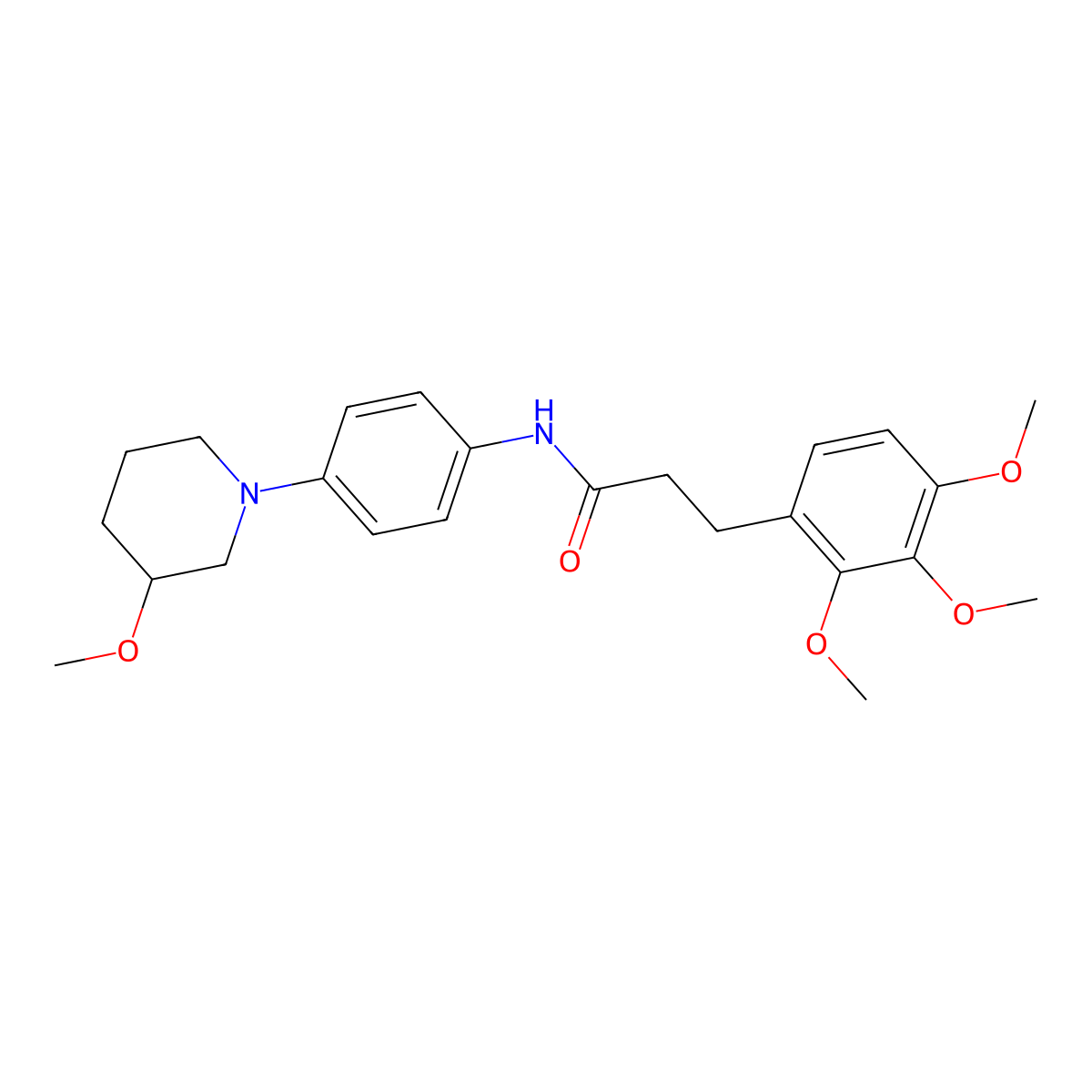 N-[4-(3-Methoxypiperidin-1-YL)phenyl]-3-(2,3,4-trimethoxyphenyl)propanamide molecular structure, CAS 1796970-91-6