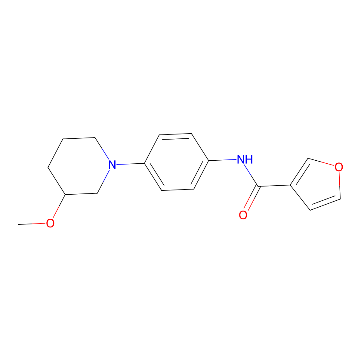 N-(4-(3-methoxypiperidin-1-yl)phenyl)furan-3-carboxamide molecular structure, CAS 1796970-95-0